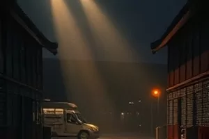 《旧钟楼谜案》剧照,雾气中的钟楼指针停在三点